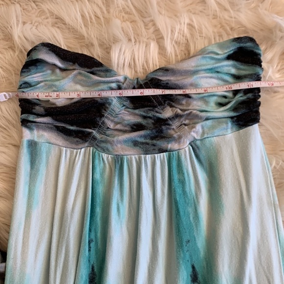 Full Tilt Teal and Black Strapless Tube Maxi Dress Size S - Picture 6 of 9